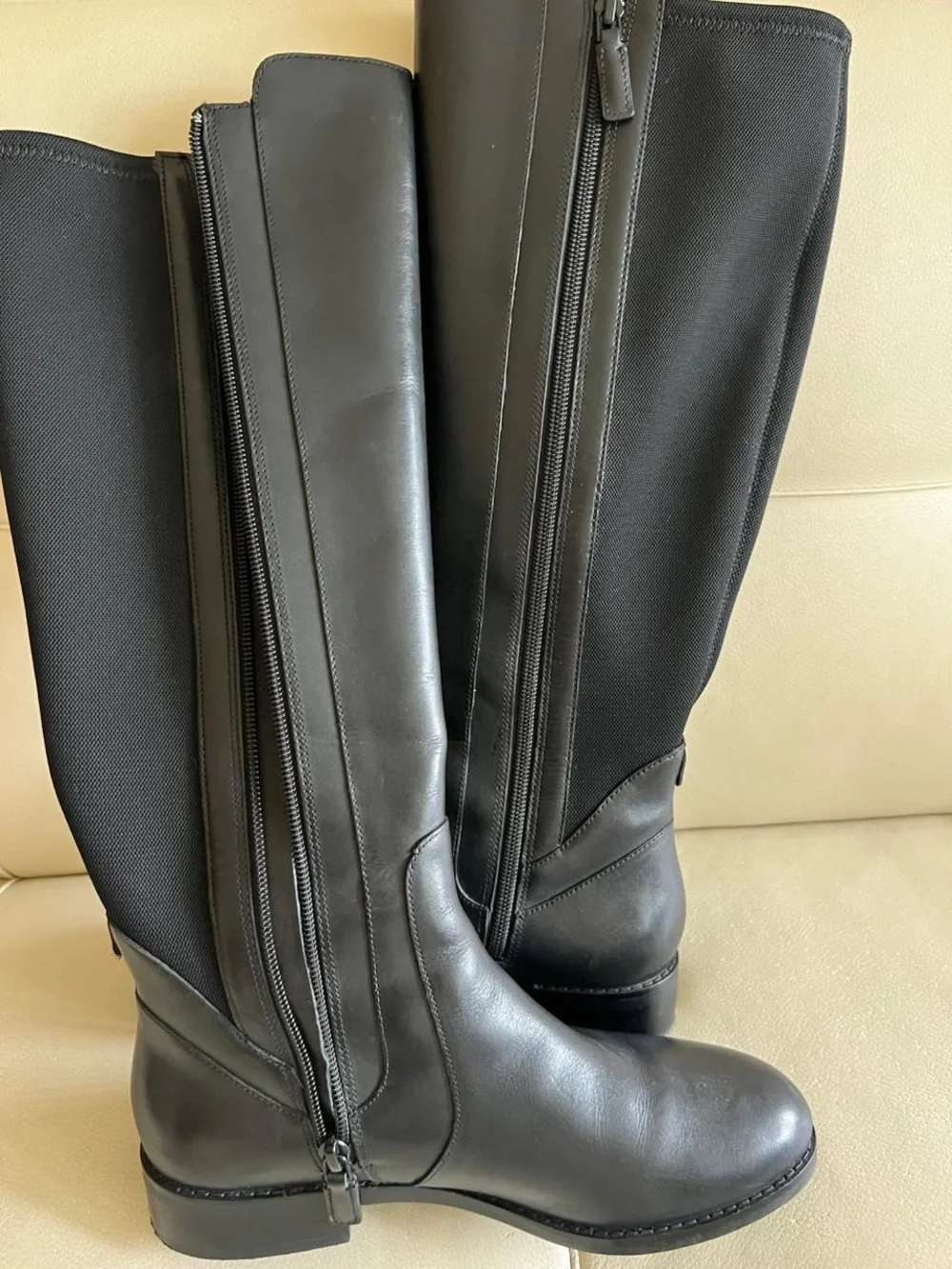 Cole Haan Black Leather Over-the-Knee Boots